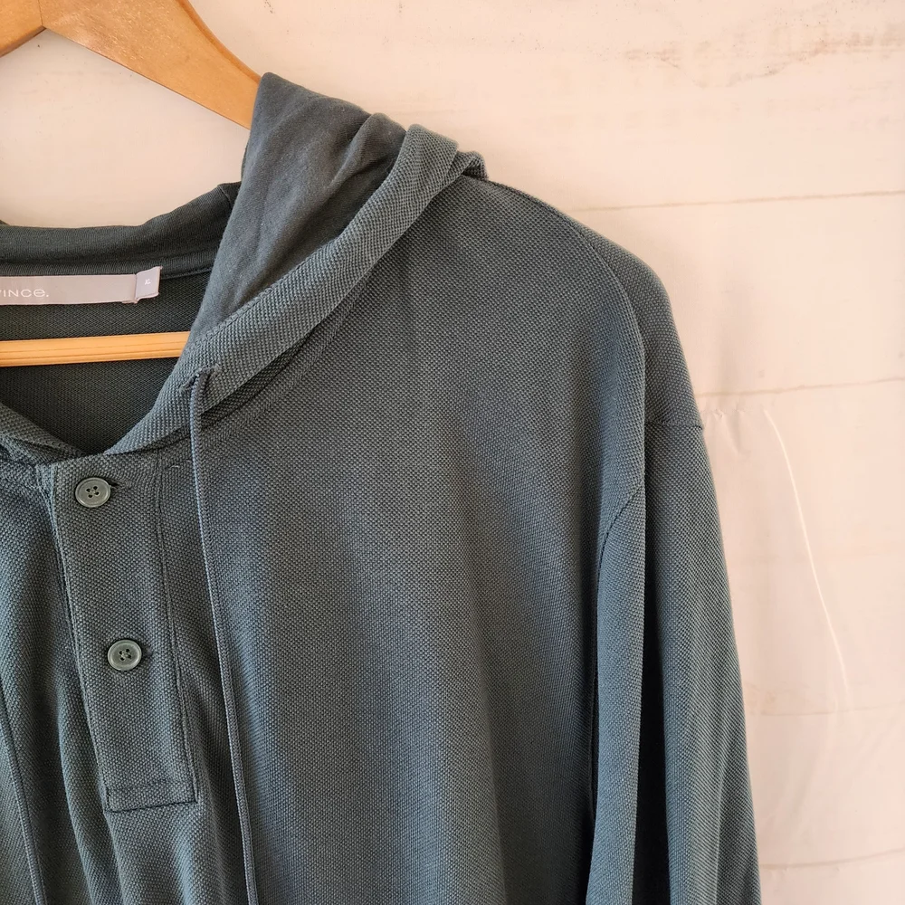 Vince Dark Green Hooded Sweater